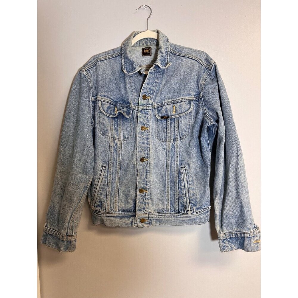Vintage Lee Riders Hard Rock Cafe Denim Jacket Distressed 1980's Men's Sz. L - Picture 2 of 6